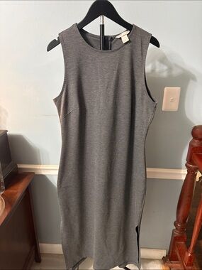 H&M Charcoal Gray Sleeveless Midi Sheath Dress